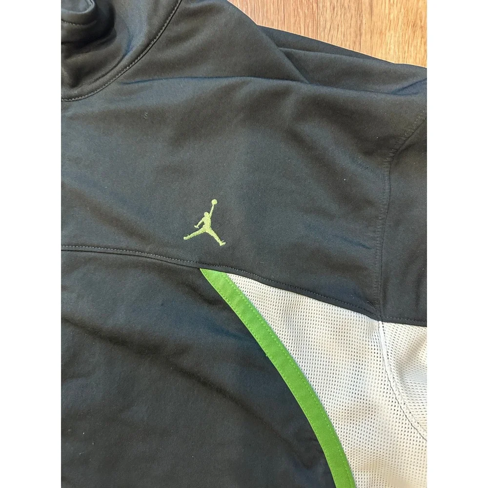Air Jordan Mens XXL Tracksuit Jacket Pants Set Jumpman Mesh Black Lime Green XXL